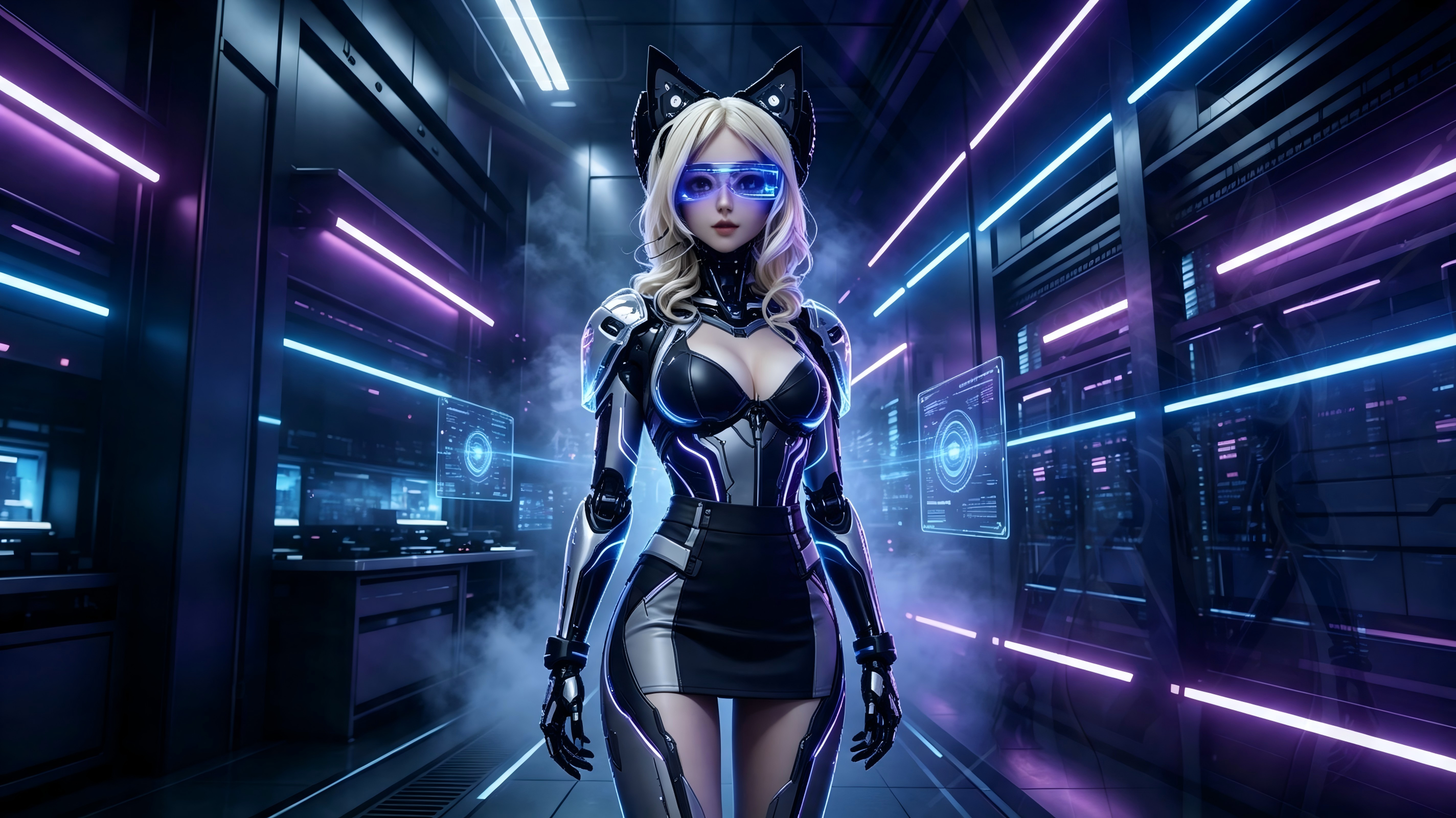 赛博猫女仿生人形 AI 机器人（商用直播 / 迎宾/情感交互） 高清图片3